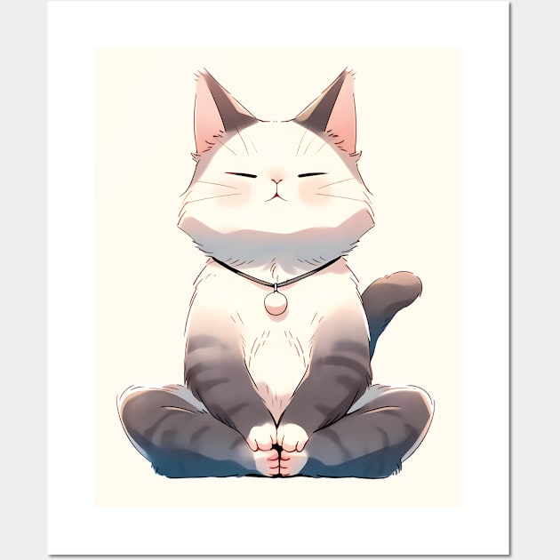 Cat yoga Wall Art by Logard